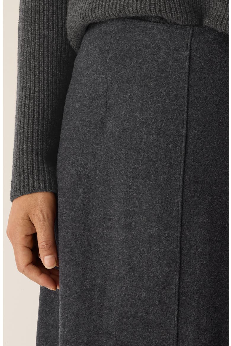 Virgin Wool Jersey A-Line Midi Skirt, Alternate, color, CHARCOAL