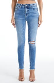 Bayeas Ripped High Waist Ankle Skinny Jeans