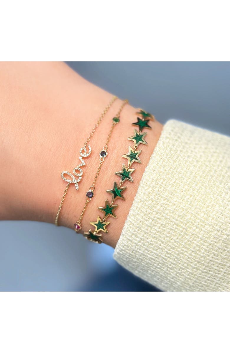 The Lovery Fine Jewelry Diamond Script Love Bracelet, Alternate, color, Yellow Gold