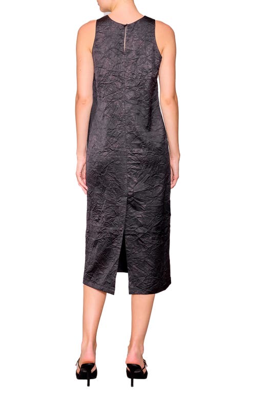 Melloday Textured Popover Shift Dress In Black