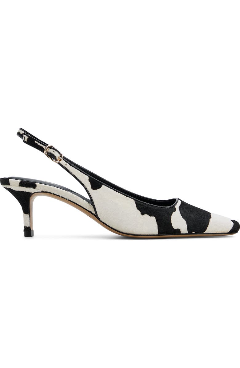 ALDO Gabrielle Calf Hair Slingback Pump, Alternate, color, White/ Black
