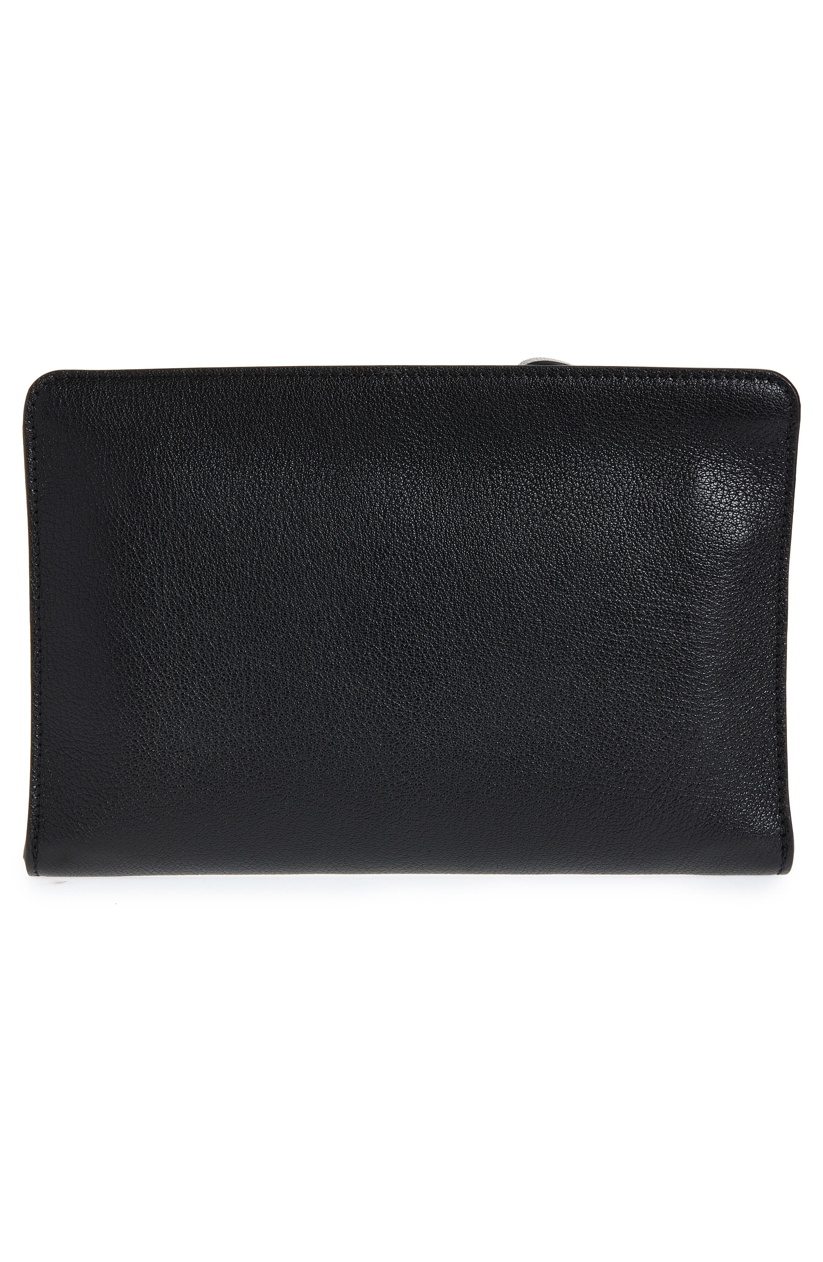 Victor Shiny Grain Leather Portfolio, Alternate, color, BLACK