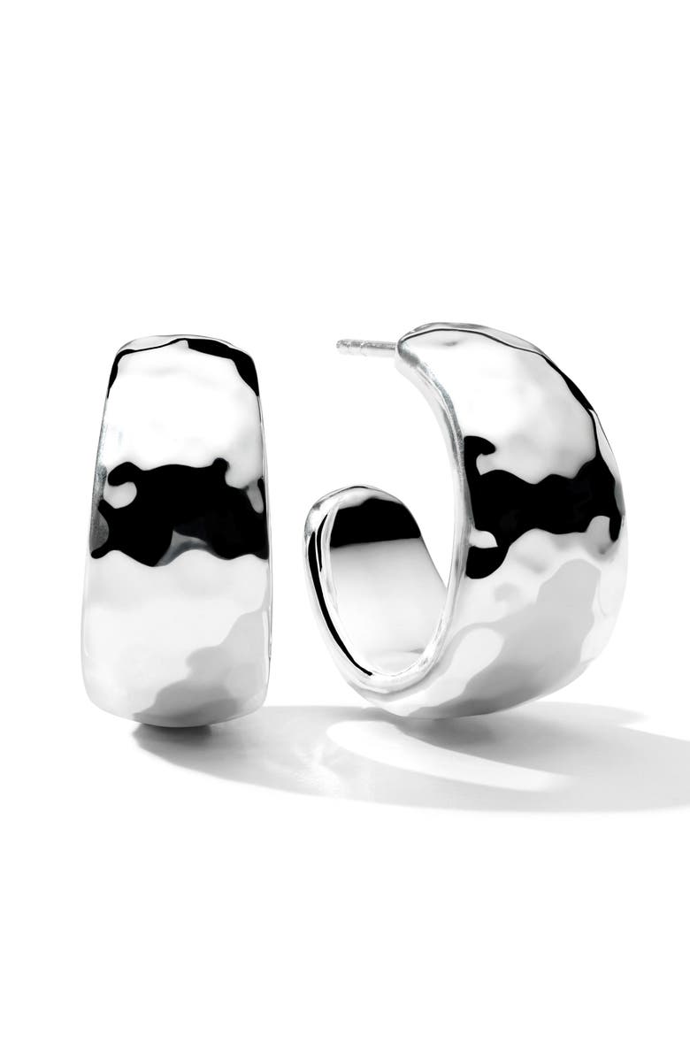 Ippolita Classico Hammered Tapered Hoop Earrings, Main, color,