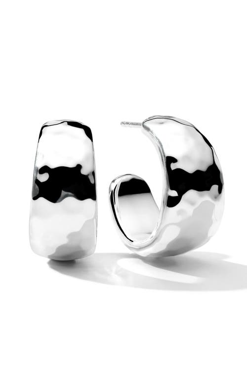 Ippolita Classico Hammered Tapered Hoop Earrings In Silver