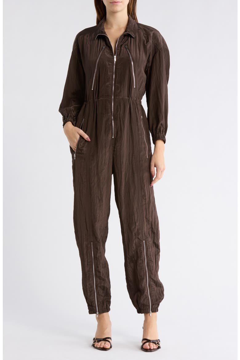 Gavin Taffeta Jumpsuit, Main, color, DEEPEST BROWN
