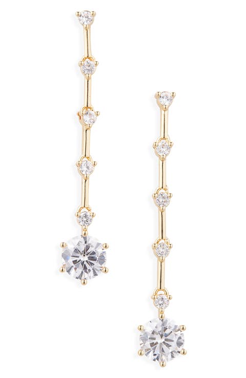 CZ Linear Drop Earrings