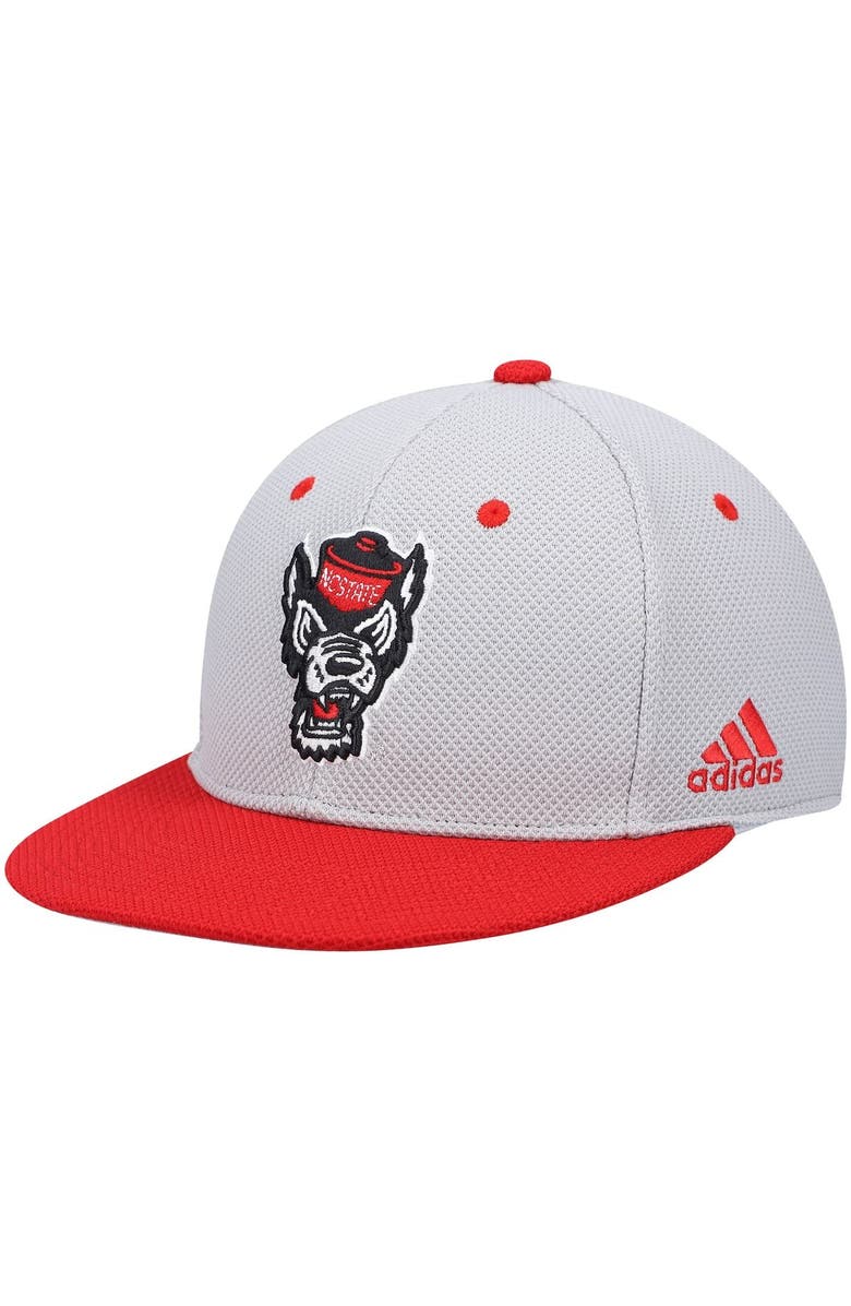 adidas Men's adidas Gray NC State Wolfpack On-Field Baseball Fitted Hat, Alternate, color, Gray