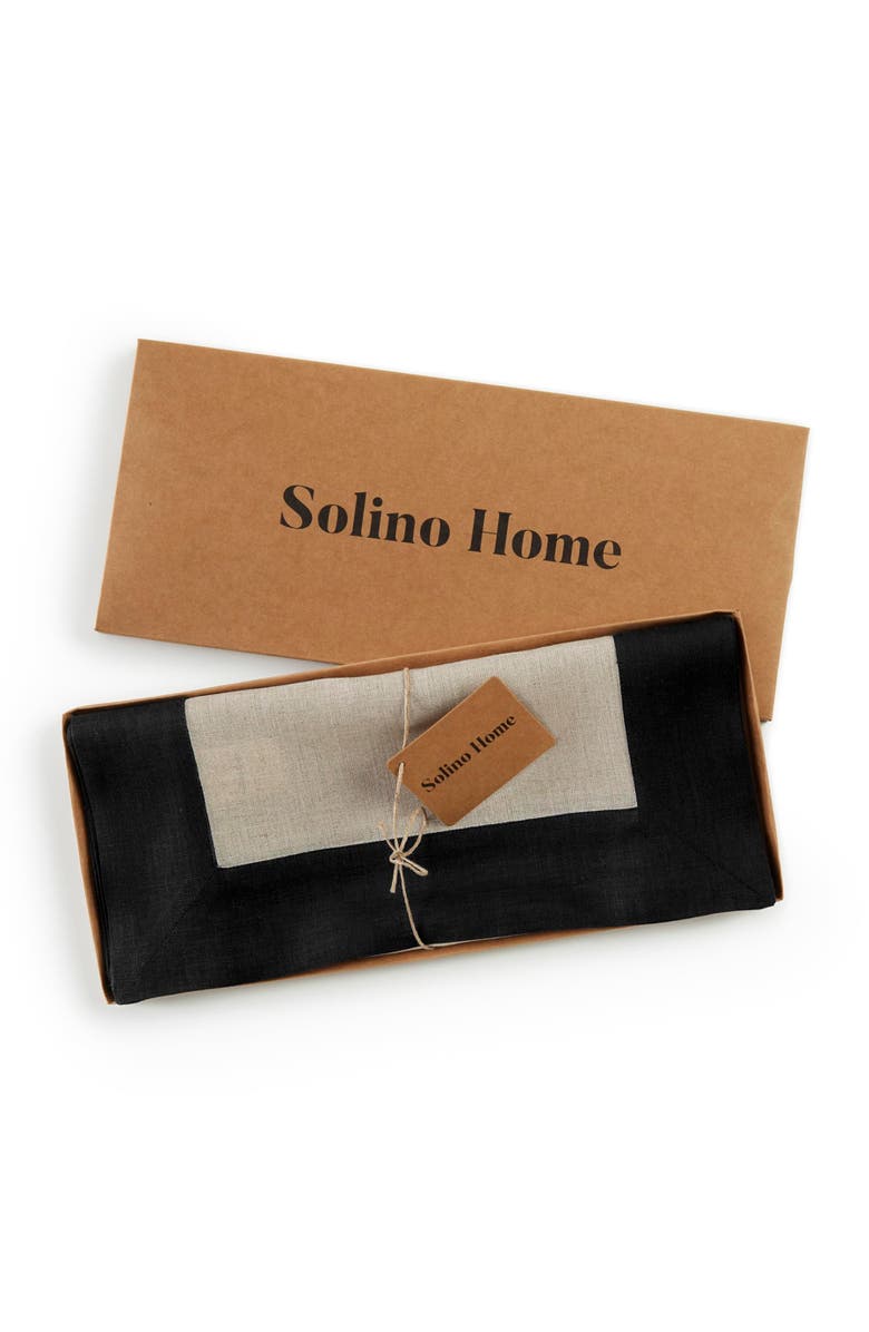 Solino Home Linen Table Runner - Contempo, Alternate, color, Black And Natural
