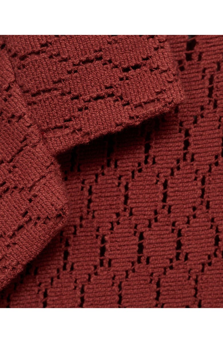 MANGO Open Stitch Knit Shirt, Alternate, color, Cherry