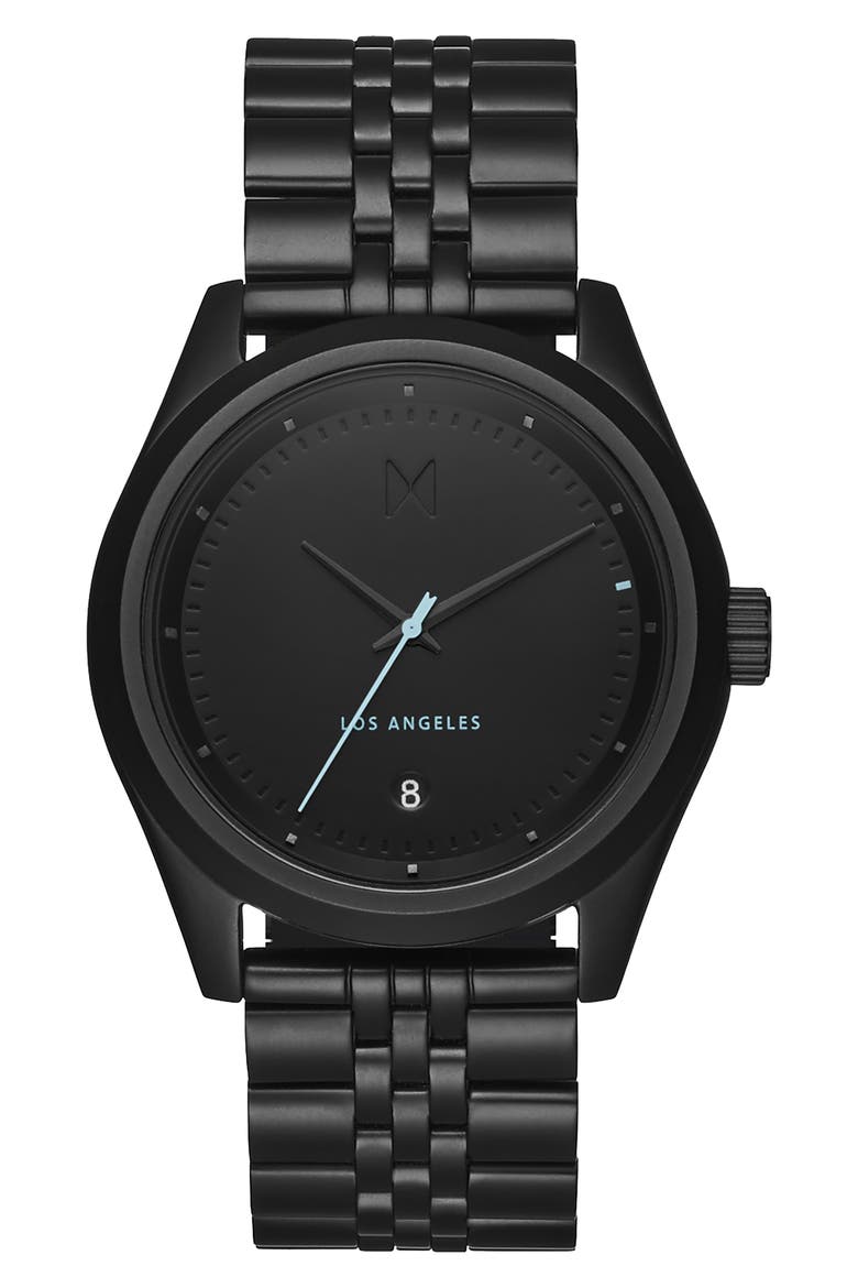 MVMT Time Crusher Bracelet Watch, 39mm, Alternate, color, BLACK
