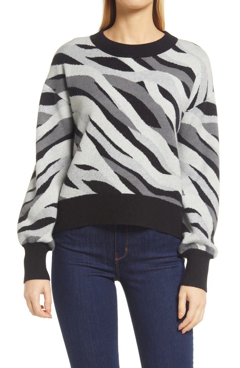 Halogen<sup>®</sup> Wavy Stripe Crewneck Sweater, Main, color, 
