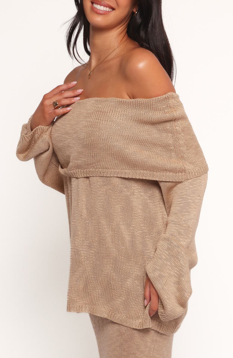 Petal & Pup Indya Off the Shoulder Sweater, Alternate, color, Mocha