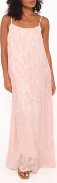 Petal & Pup Lumina Metallic Jacquard Maxi Dress