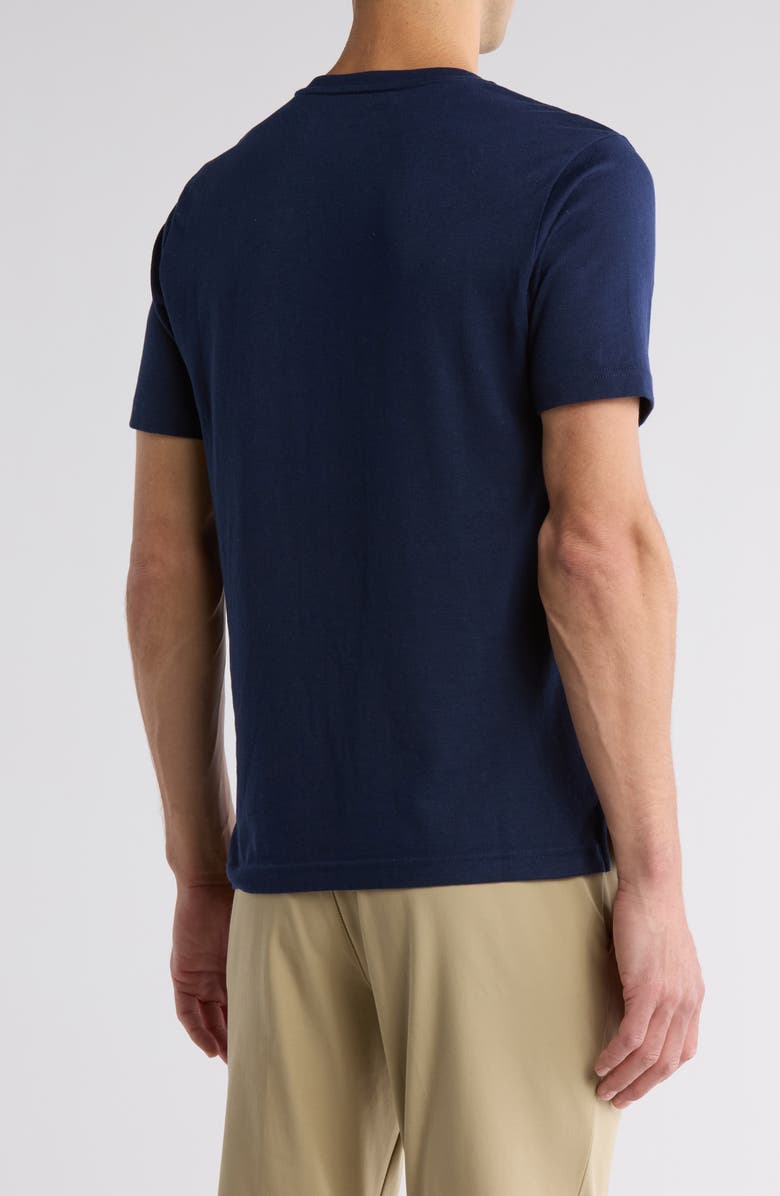 NORDSTROM RACK Cotton & Linen Blend Notch Neck Tee, Alternate, color, Navy Blazer