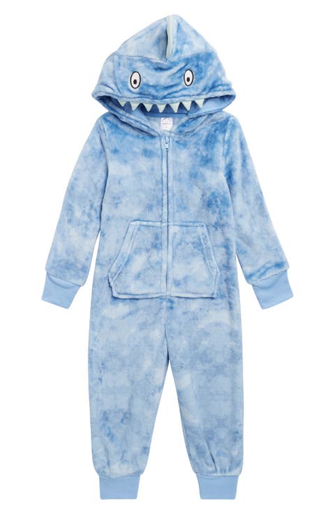 Kids' Shark Hooded Fleece Sleeper Romper (Toddler, Little Kid & Big Kid)