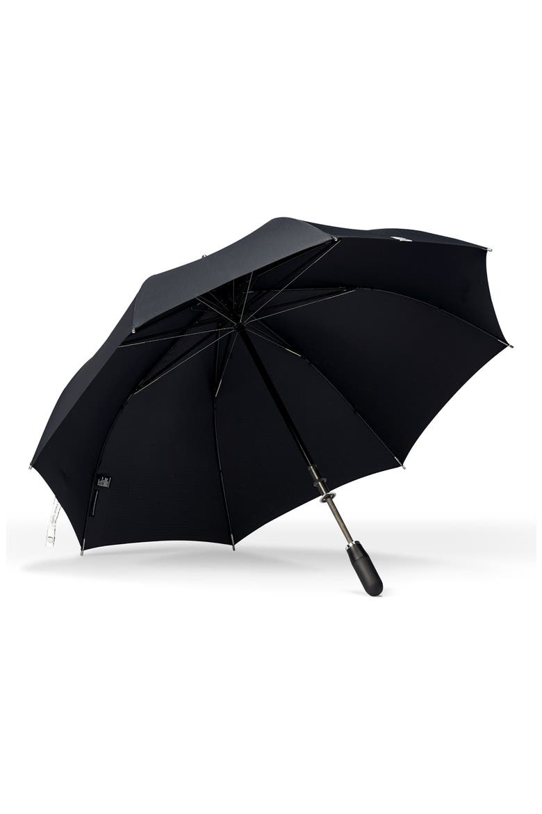 Stratus Auto Open Stick Umbrella, Alternate, color, BLACK