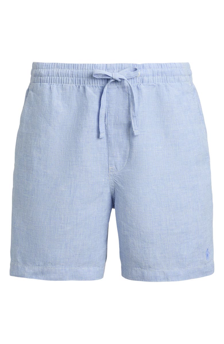 Polo Ralph Lauren Polo Prepster 6-Inch Linen Shorts, Alternate, color, Cabana Blue White
