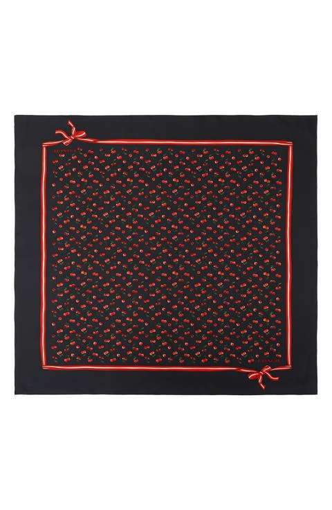Cherry Mix Printed Silk Square Scarf
