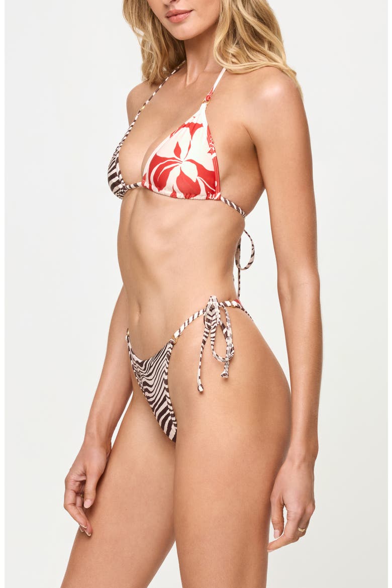 Banning Bikini Top, Alternate, color, YOURE AN ANIMAL/HIBISCUS BLOOM