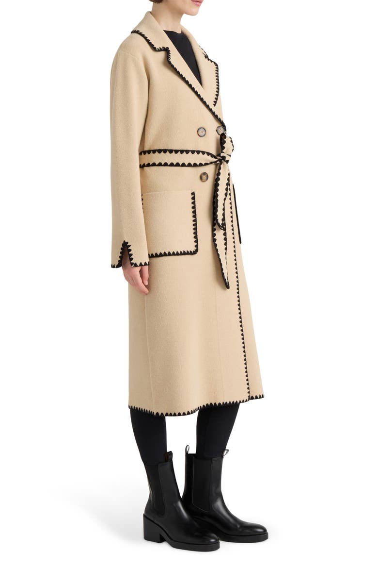 Whipstitched Longline Coatigan, Alternate, color, LIGHT CAMEL