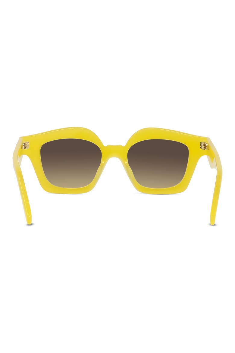 49mm Cat Eye Sunglasses, Alternate, color, SHINY YELLOW / GRADIENT SMOKE