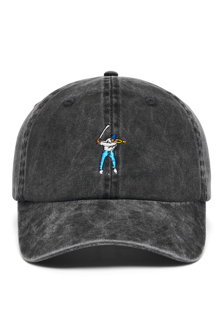 Swingman Embroidered Stonewashed Twill Adjustable Baseball Cap, Alternate, color, BLACK