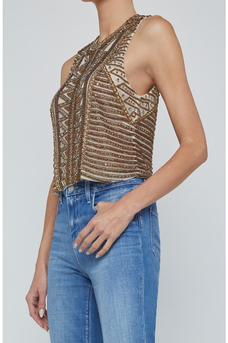 Kienna Embellished Sleeveless Top, Alternate, color, PARCHMENT