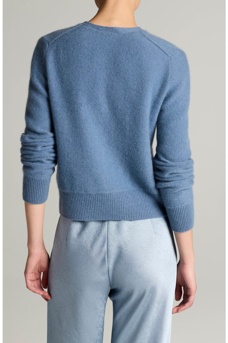 Boiled Cashmere V-Neck Cardigan, Alternate, color, BLUE SLATE