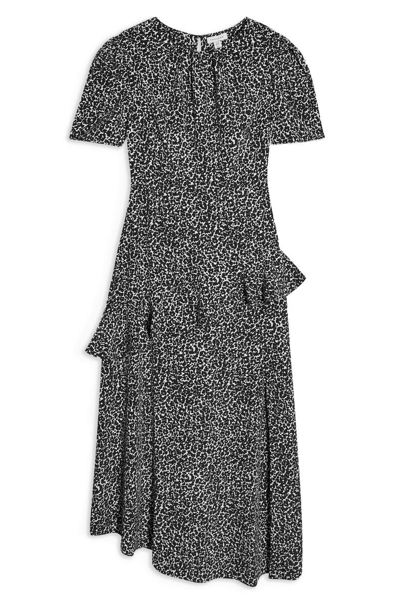 Topshop Animal Print Ruffle Dress, Alternate, color,