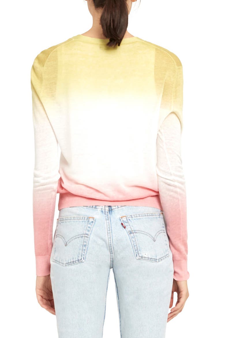 Ombré Cardigan, Alternate, color, PINK/ GREEN