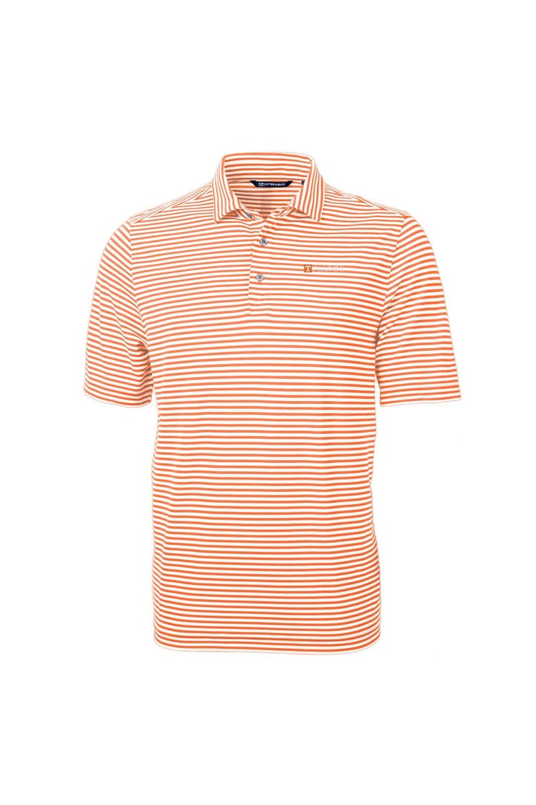 Men's Cutter & Buck  Tennessee Orange Tennessee Volunteers Alumni Logo Virtue Eco Pique Stripe Recycled Polo, Alternate, color, Orange
