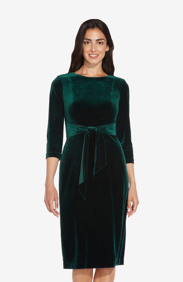 Adrianna Papell Stretch Velvet Body-Con Dress, Alternate, color, 