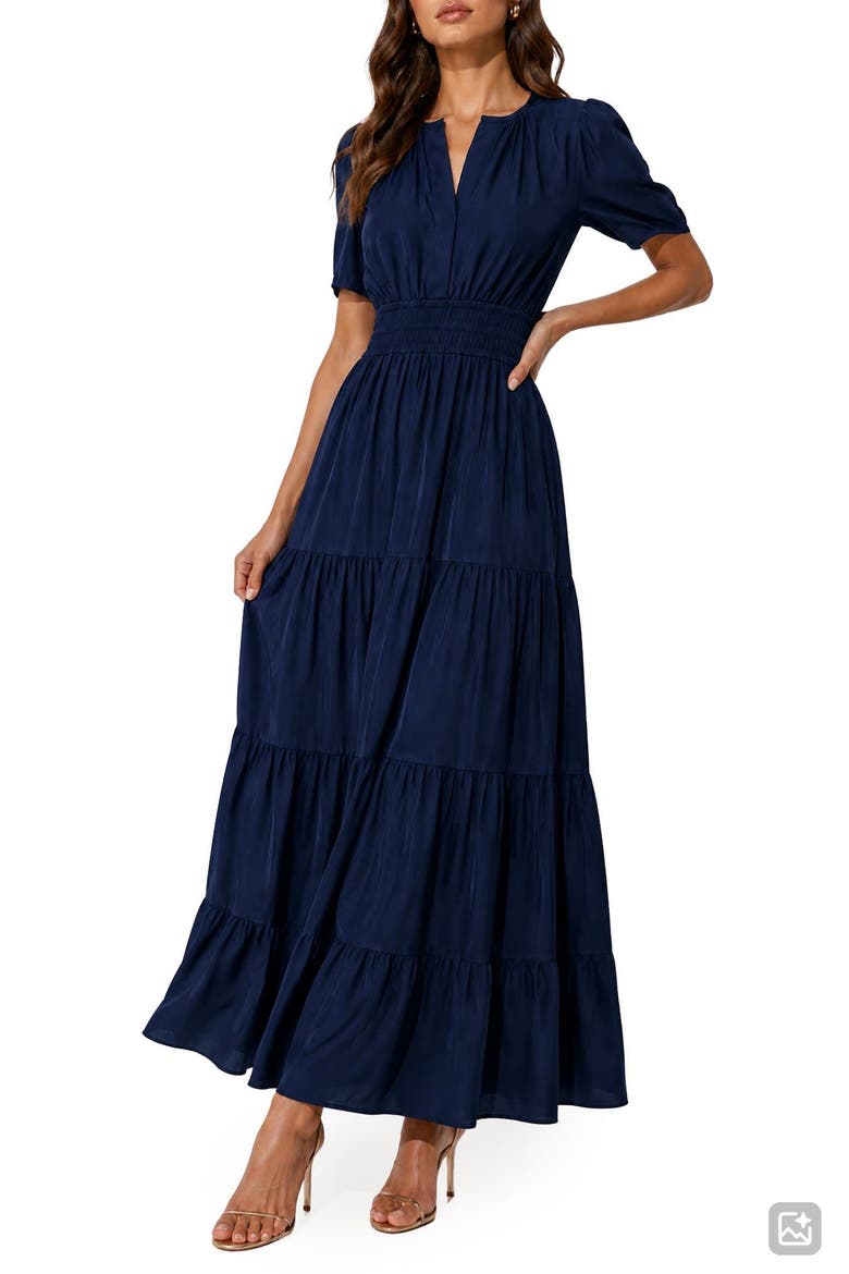 Rio Crepe Maxi Dress, Main, color, NAVY BLAZER