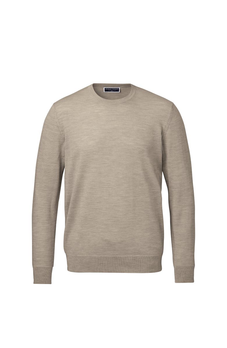 Charles Tyrwhitt Pure Merino Crew Neck Sweater, Alternate, color, Limestone
