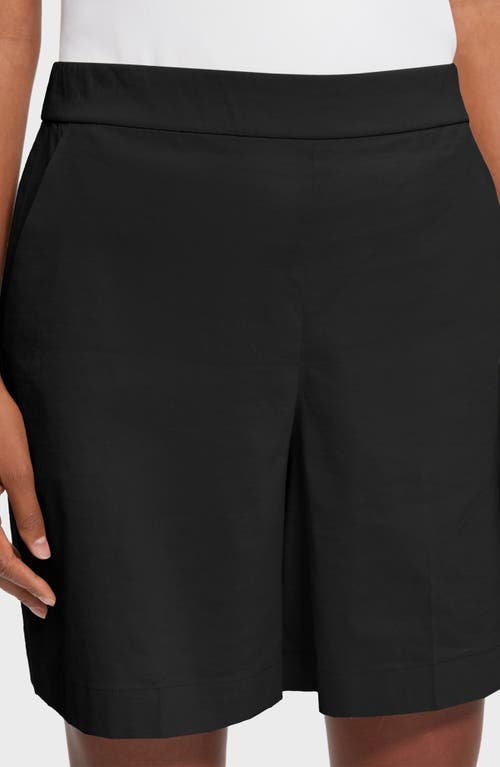 Theory Linen Blend Shorts In Black