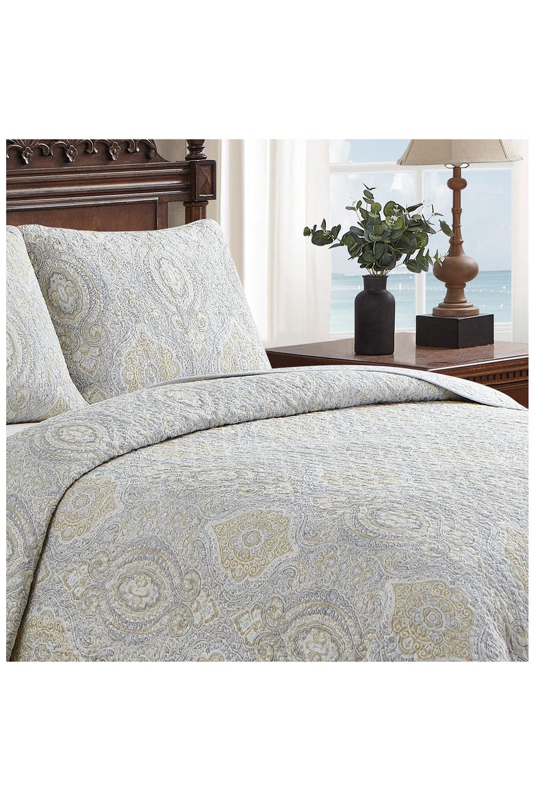 Turtle Cove Cotton Quilt & Sham Set, Alternate, color, PELICAN GREY