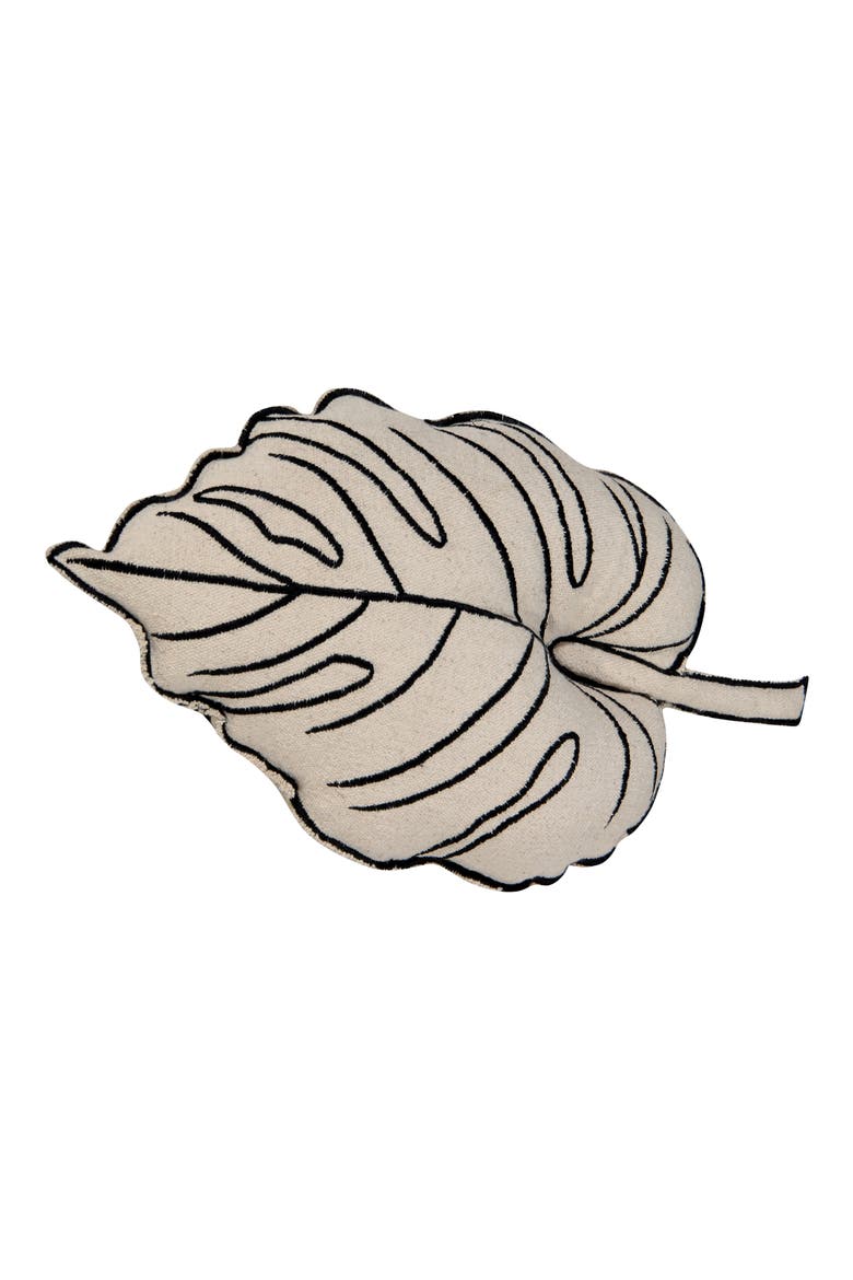 Leaf Accent Pillow, Alternate, color, CREAM