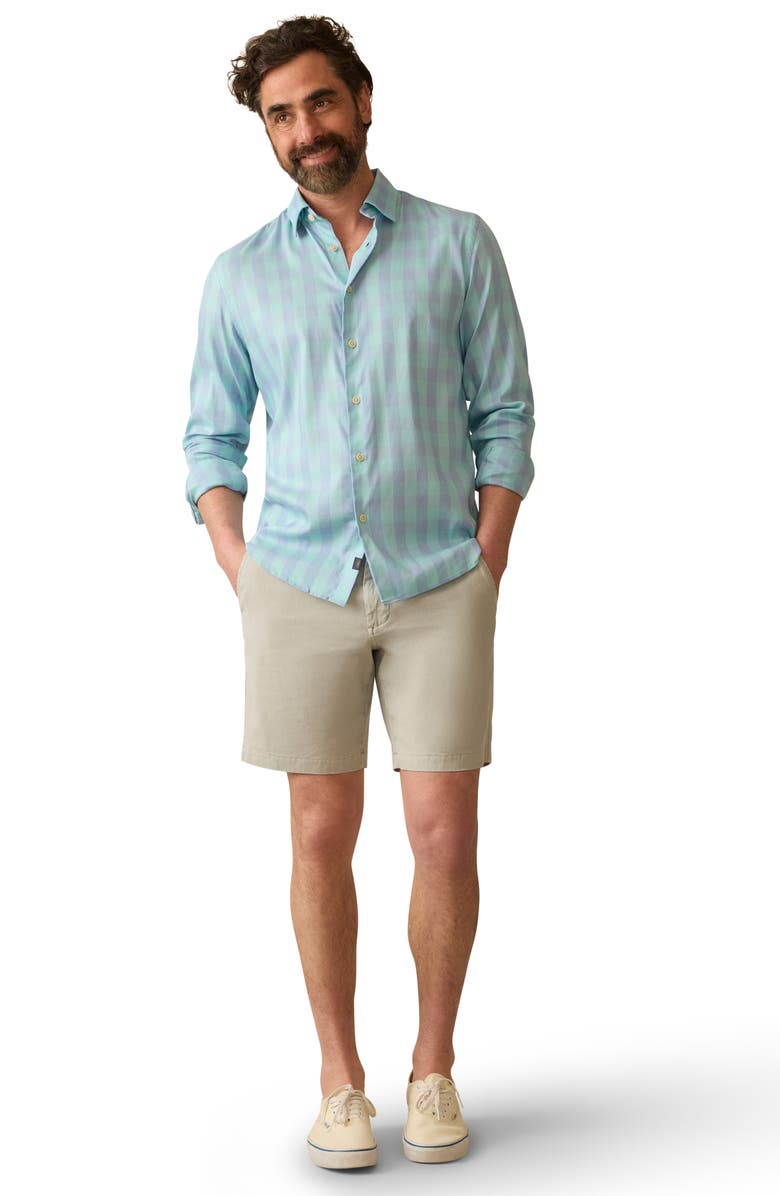 Faherty Movement Monterrey Plaid Button-Up Shirt, Alternate, color, Lagoon Waters Check