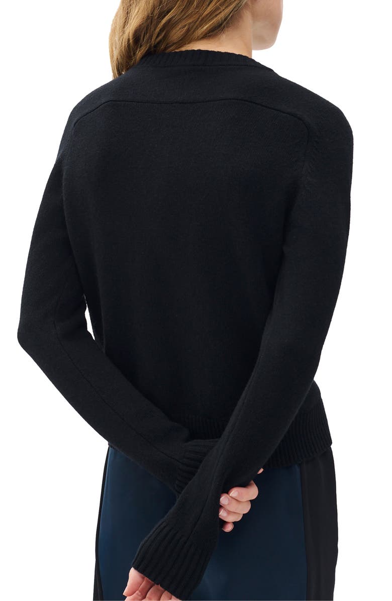 rag & bone Wallace Crewneck Cardigan, Alternate, color, Black