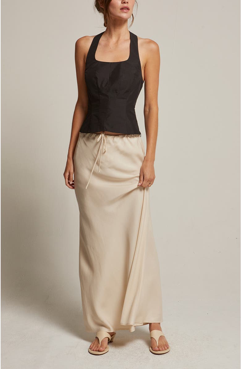 CRESCENT Bias Lyocell Maxi Skirt, Alternate, color, Cream