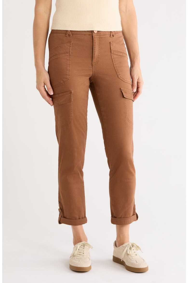 AB Solution High Rise Pocket Jeans, Main, color, RAW UMBER