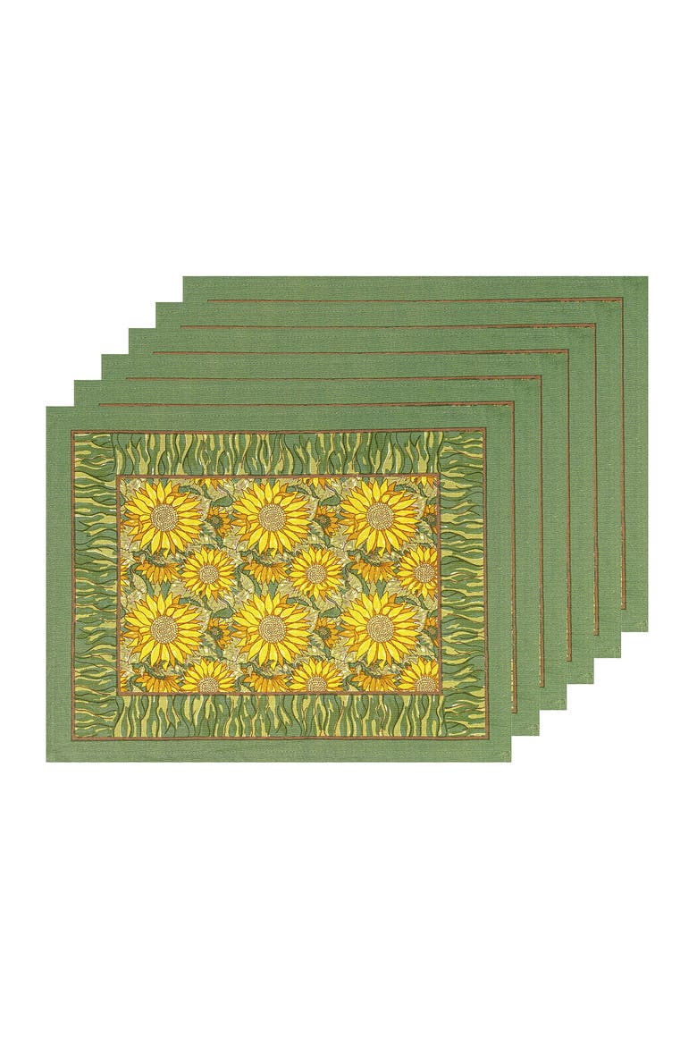 Sunflower Mats, Alternate, color, Yellow/Green 15" x 18"
