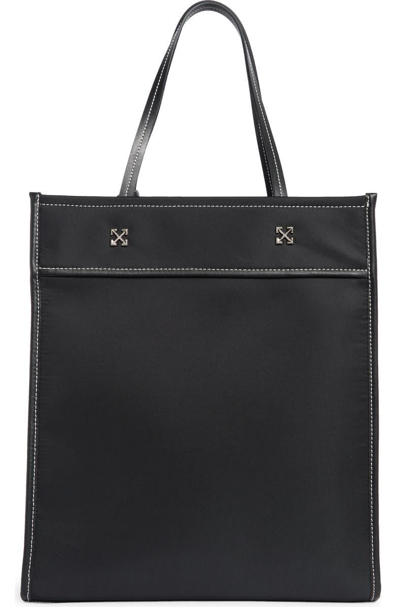 Off-White Large Boxy Denim Tote Bag, Alternate, color, Black