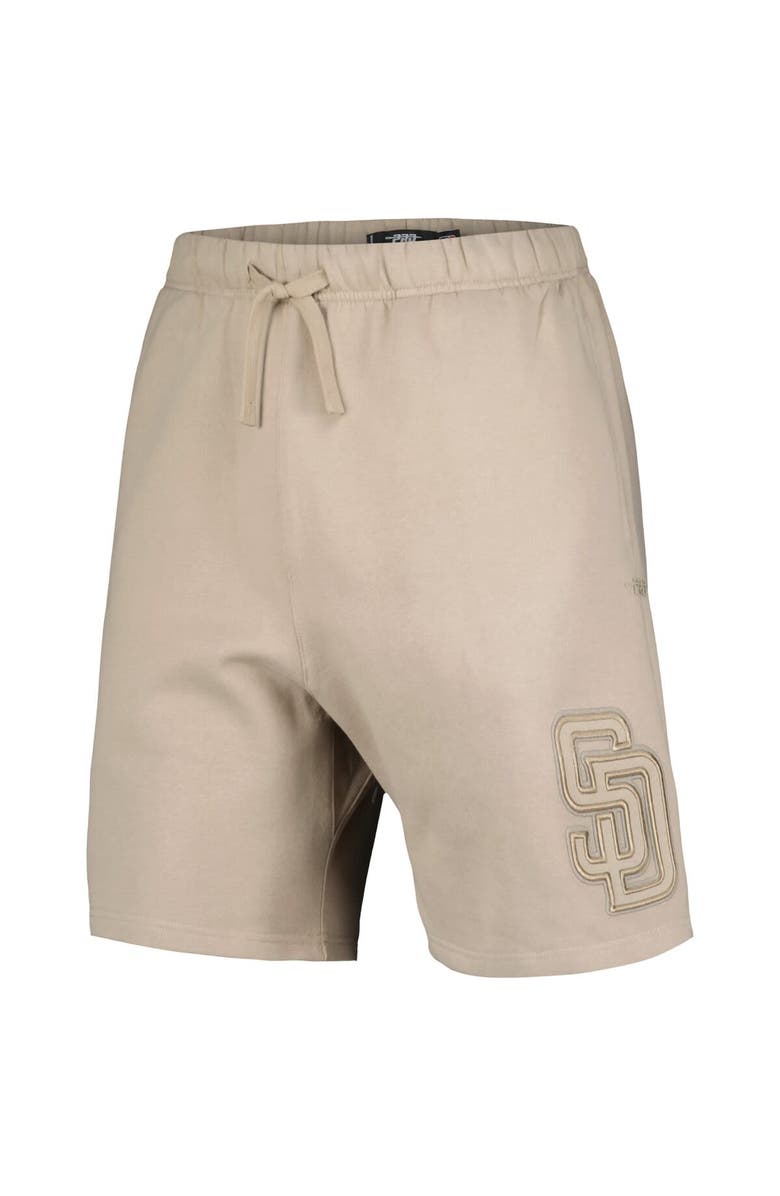 PRO STANDARD Men's Pro Standard Khaki San Diego Padres Neutral Fleece Shorts, Alternate, color,