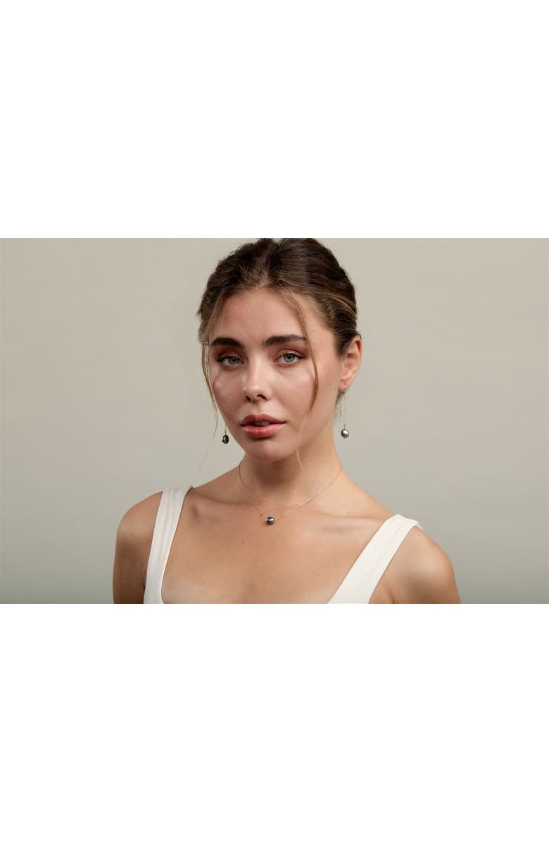 Set & Stones Sabina Pearl Threader Earrings, Alternate, color, Gold /  Peacock