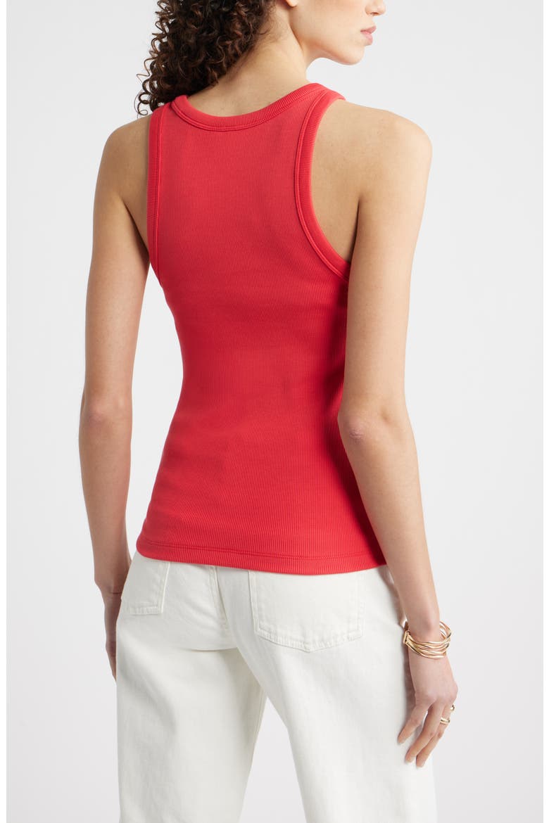 Everyday Cotton Rib Tank, Alternate, color, RED SAUCY
