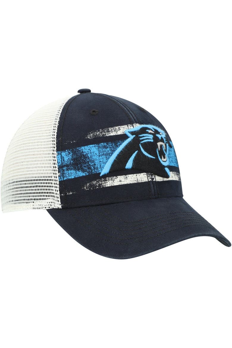 Men's '47 Black/White Carolina Panthers Interlude MVP Trucker Snapback Hat, Alternate, color, Black