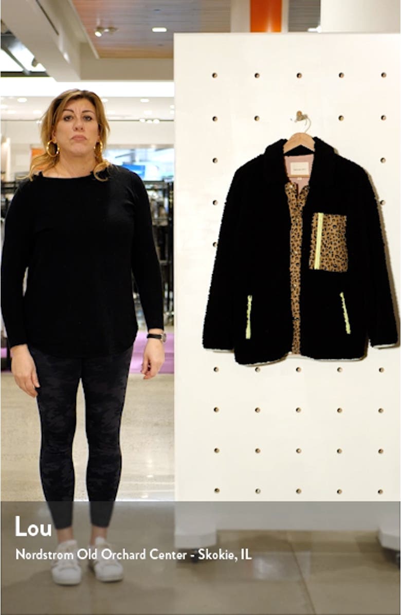 Leopard Trim Fleece Jacket, sales video thumbnail