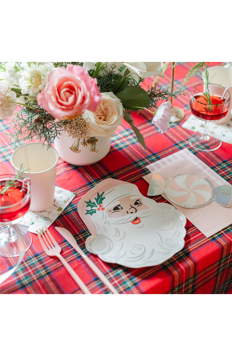 Jollity & Co. Christmas Peppermint Napkins, Alternate, color, Red