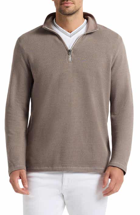 Robert Graham Griffin Cotton Blend Quarter Zip Pullover